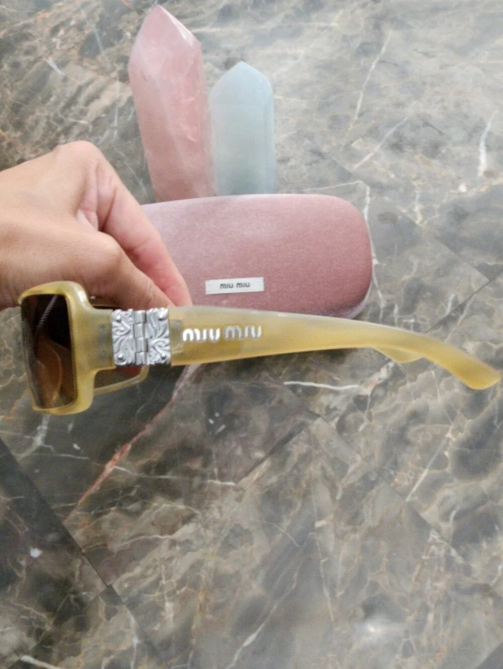 MIU MIU SMU05H Authentic Vintage Shields Gold Yellow UNISEX